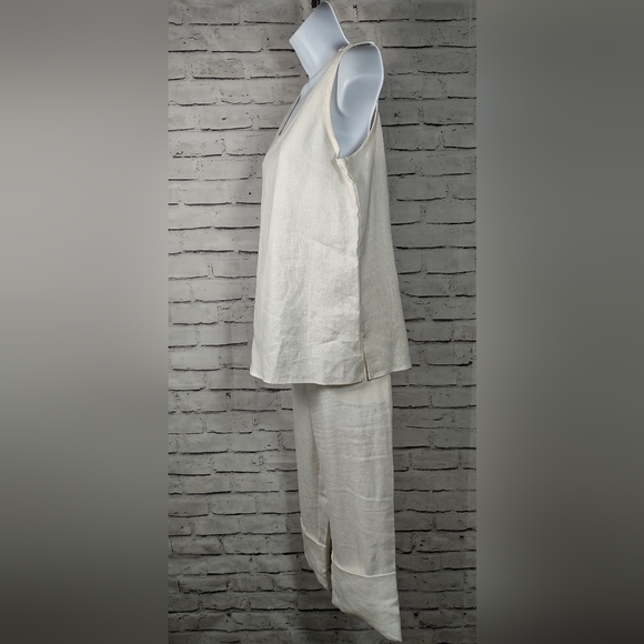 I C Collection by Connie K Linen Tank/Crop Pants Set - Picture 2 of 8